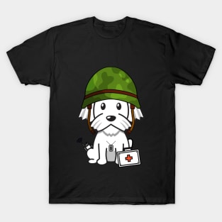 Cute White dog is an army medic T-Shirt